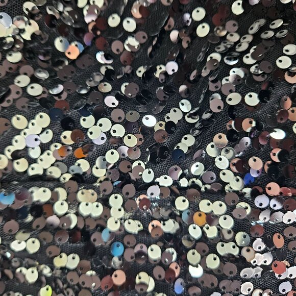 Girls Black Sequin Lined Skirt With Scalloped Waistband Size 6 Dance Dress Up - Picture 5 of 7